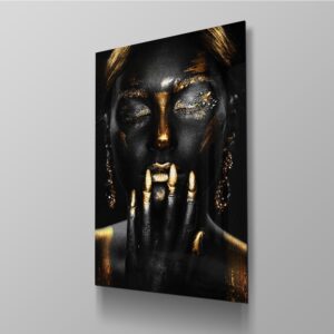 Black Gold Glitter Woman