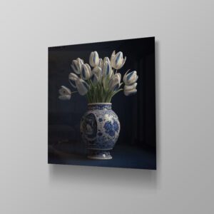 Delfts Blauw Vaas Met Tulpen